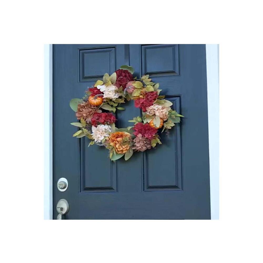 Wicker Park 24" Harvest Wreath Collection Pumpkin